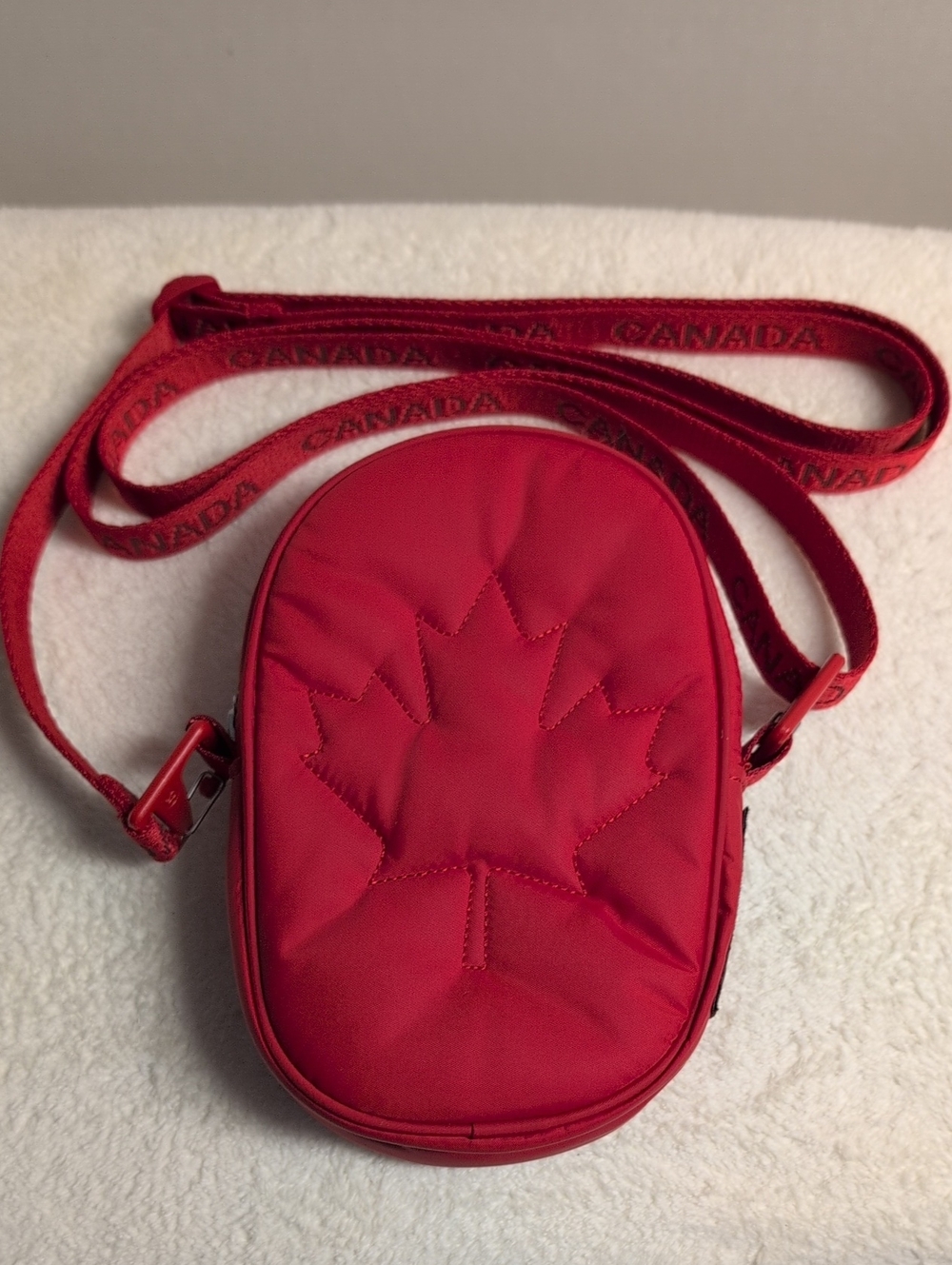 Lululemon Team Canada Future Legacy Red Crossbody Bag with Maple Leaf Embroidery